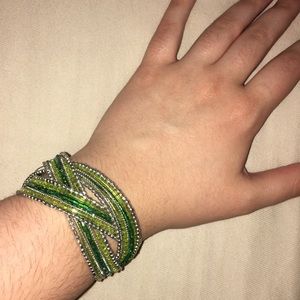 green beaded bracelet